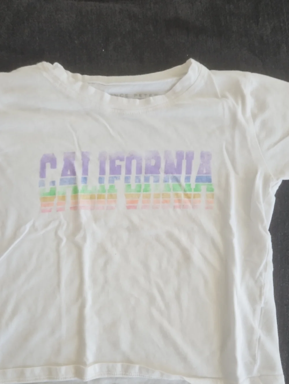 Prince Peter Collection White Tee with Pastel Rainbow 'California' Graphic